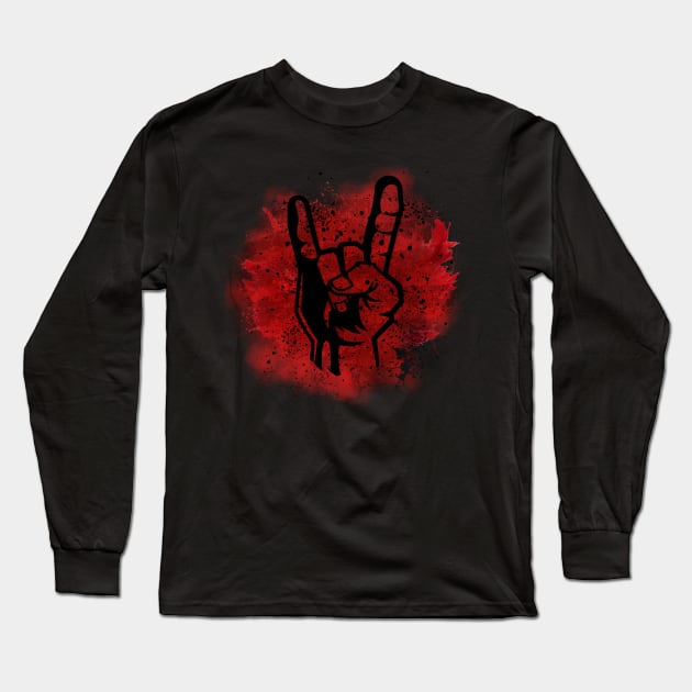Horns up Long Sleeve T-Shirt by unrefinedgraphics